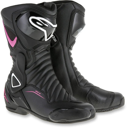 Women Moto Boots Alpinestars Stella SMX-6 V2 Vented, Black/Pink/White