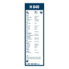 Rear Wiper Bosch H840, 29cm, Fiat Bravo, Panda 500, Mini Cooper, Dacia Sandero, Citroen C2, C3, C4, C5, DS3