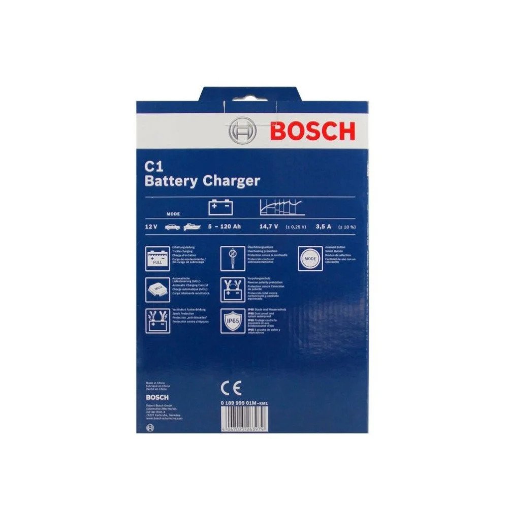 Bosch C1 - Chargeur de Batterie Intelligent et Automatique - 12V / 3,5A  BOSCH 0 189 999 01M