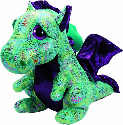Plush Toy TY Beanie Boos Cinder, Green Dragon, 15cm