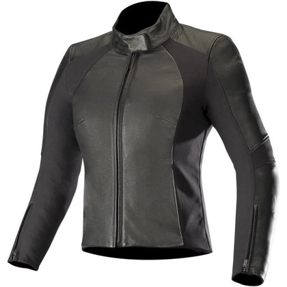 Women Leather Moto Jacket Alpinestars Stella Vika V2, Black