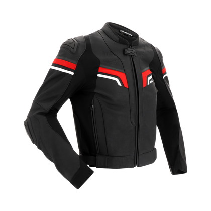 Kožna moto jakna Richa Matrix 2, crna/crvena/bijela