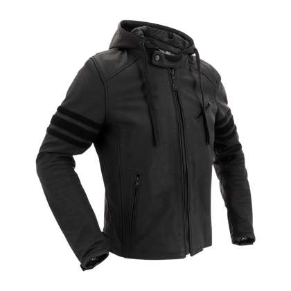 Ādas Moto jaka Richa Toulon jaka, melns izdevums