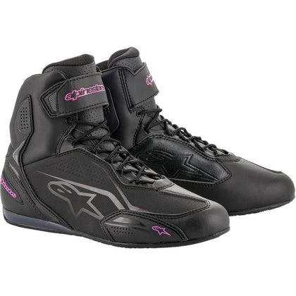Botas de motocicleta Alpinestars femininas Stella Faster-3 sapatos, preto/fúcsia