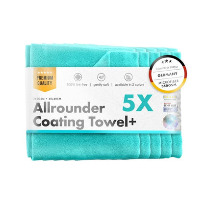 Mikrokuituliina ChemicalWorkz Allrounder Coating Towel, 350GSM, 40 x 40cm, turkoosi, 5 kpl