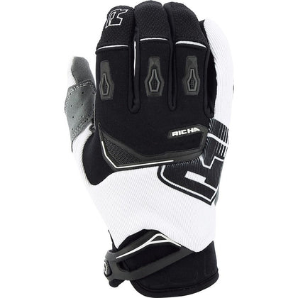 Cross Bike Gloves Richa Desert MX -logo, musta/valkoinen
