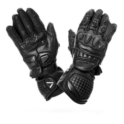 Guantes de cuero para motocicleta Adrenaline Lynx PPE, negro