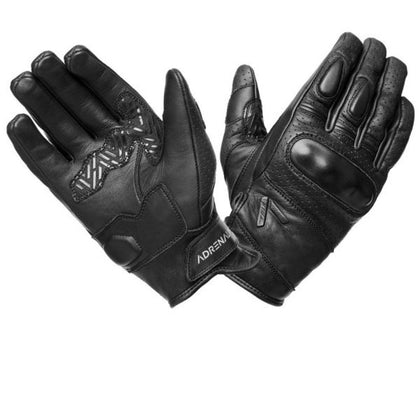 Leather Motorcycle Gloves Adrenaline Scrambler 2.0, Black