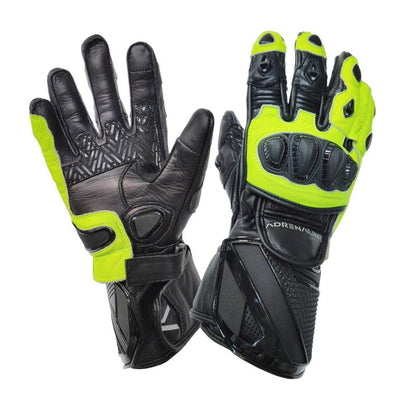 Motociklu sporta cimdi Adrenaline Lynx Sport PPE, melns/dzeltens