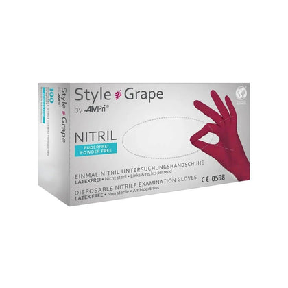Nitrile Gloves without Powder AMPri Style Grape, Grenade, 100 pcs