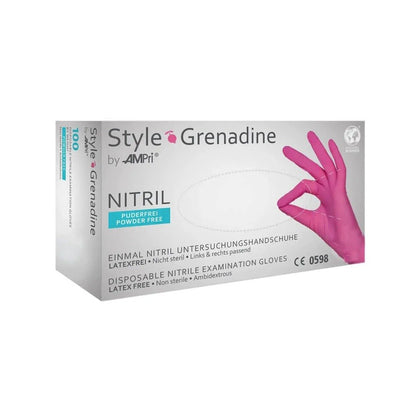 Nitrile Gloves without Powder AMPri Style Grenadine, Pink, 100 pcs