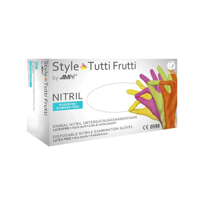 Nitrile Gloves without Powder AMPri Style Tutti Frutti, 4 Colors, 96 pcs
