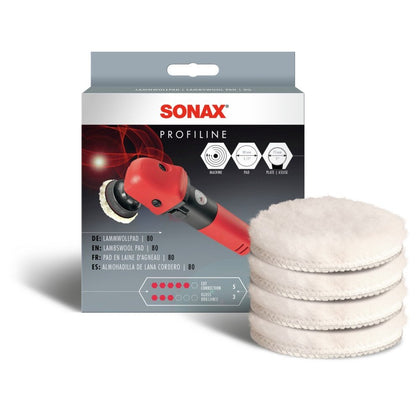 Lambswool Pad Sonax Profiline, 80mm, 4 pcs