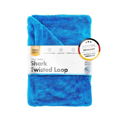 Serviette sèche ChemicalWorkz Shark, serviette à boucle torsadée, 1400 g/m², 60 x 40 cm, bleu