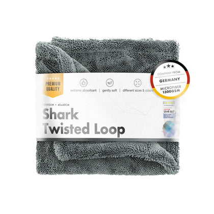 Serviette sèche ChemicalWorkz Shark Twisted Loop, 1400 GSM, 40 x 40 cm, Gris