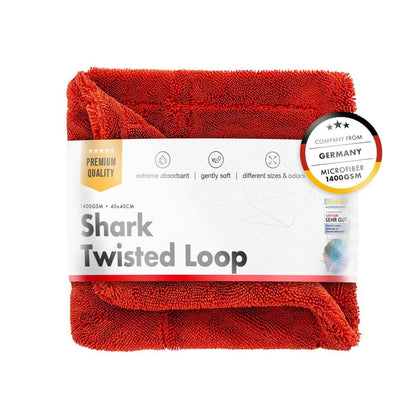Dry Towel ChemicalWorkz Shark Twisted Loop, 1300 GSM, 40 x 40cm, Red