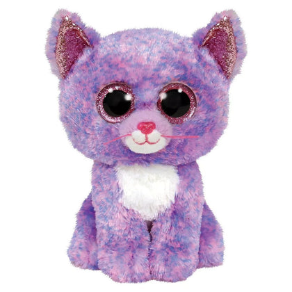 Plush Toy TY Beanie Boos Cassidy, Lavender Cat, 15cm
