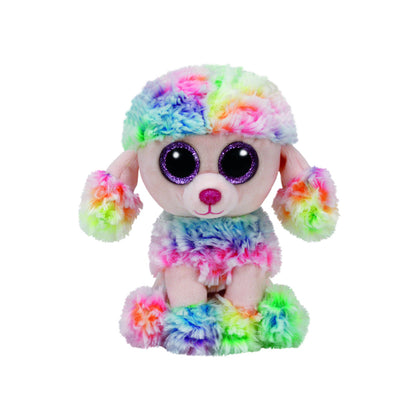 Plush Toy TY Beanie Boos Rainbow Multicolor Poodle, 15cm