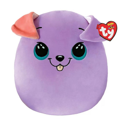 Plush Pillow TY Squishy Beanies Bitsy, Purple Dog, 22cm