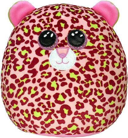 Plush Pillow TY Squishy Beanies Lainey, Pink Leopard, 22cm