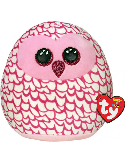 Plush Pillow TY Squishy Beanies Pinky, Pink Owl, 22cm