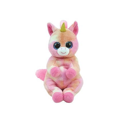 Plush Toy TY Beanie Bellies Skylar, Pink and Orange Unicorn