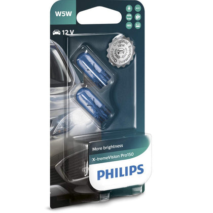 Auto Bulbs W5W Philips X-TremeVision Pro150, 12V, 5W, 2 pcs