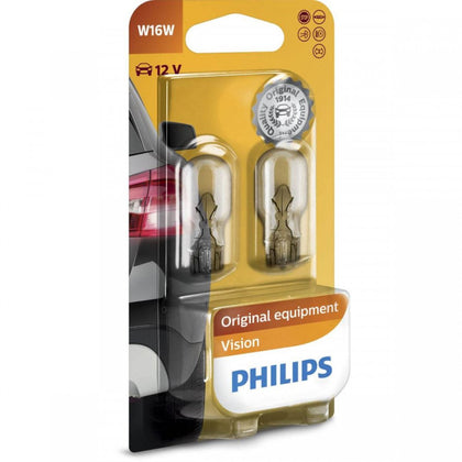 Car Bulbs W16W Philips Vision, 12V, 16W, 2 pcs