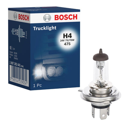 Lâmpada halógena para caminhão H4 Bosch TruckLight, 24V, 75/70W