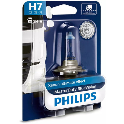 Bombilla Halógena para Camión H7 Philips MasterDuty BlueVision 24V, 70W