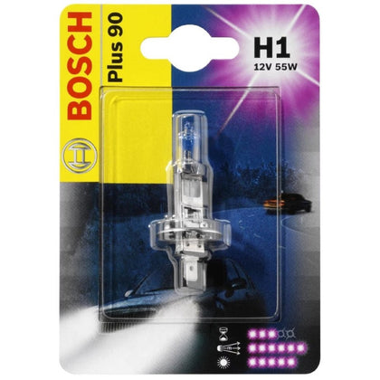 Bombilla Halógena H1 Bosch Plus 90, 12V, 55W