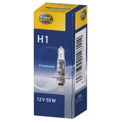Halogeenlamp H1 Hella Standaard, 12V, 55W, Geel