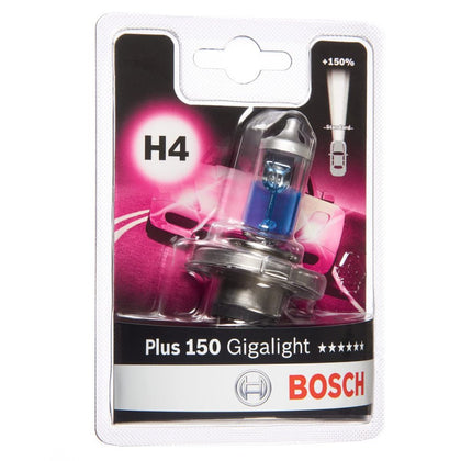 Bombilla Halógena H4 Bosch Plus 150 Gigalight, 12V, 60/55W