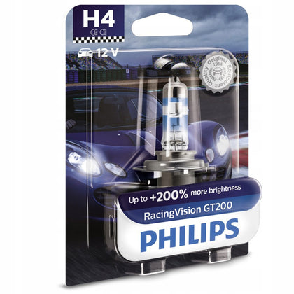 Lâmpada halógena H4 Philips RacingVision GT200, 12V, 60/55W