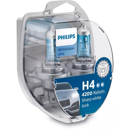 Halogenlampen H4 Philips WhiteVision Ultra 12V, 60/55W, 2 Stk