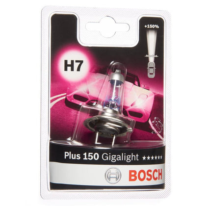 Lâmpada halógena H7 Bosch Plus 150 Gigalight, 12V, 55W