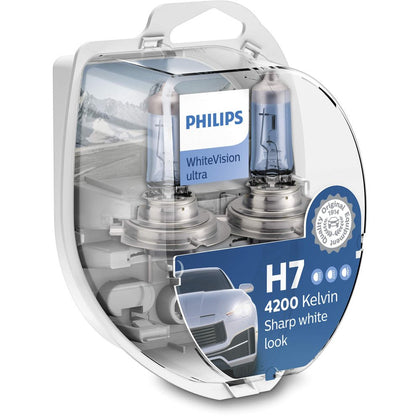 Halogenpærer H7 Philips WhiteVision Ultra, 12V, 55W, 2 stk
