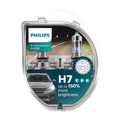Lampadine alogene H7 Philips X-TremeVision Pro 150, 12V, 55W, 2 pezzi