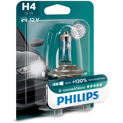 Lampadina Moto Alogena H4 Philips X-Treme Vision Moto, 12V, 60/55W