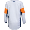 Chemise tout-terrain pour enfants Fly Racing Youth Kinetic Khaos, blanc/bleu/orange, taille L
