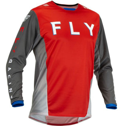Off-Road tričko Fly Racing Kinetic Kore, červená/sivá, stredná