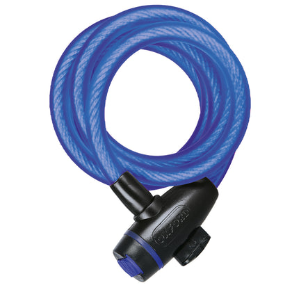 Candado de cable Oxford antirrobo para bicicleta, azul, 12 x 1800 mm