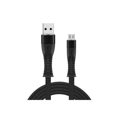 USB-latauskaapeli - Micro USB Mega Drive, 2.4A, 1m, musta