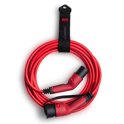 Elektriskā transportlīdzekļa uzlādes kabelis Defa eConnect Mode 3, sarkans, 20 A, 4,6 kW, 7,5 m