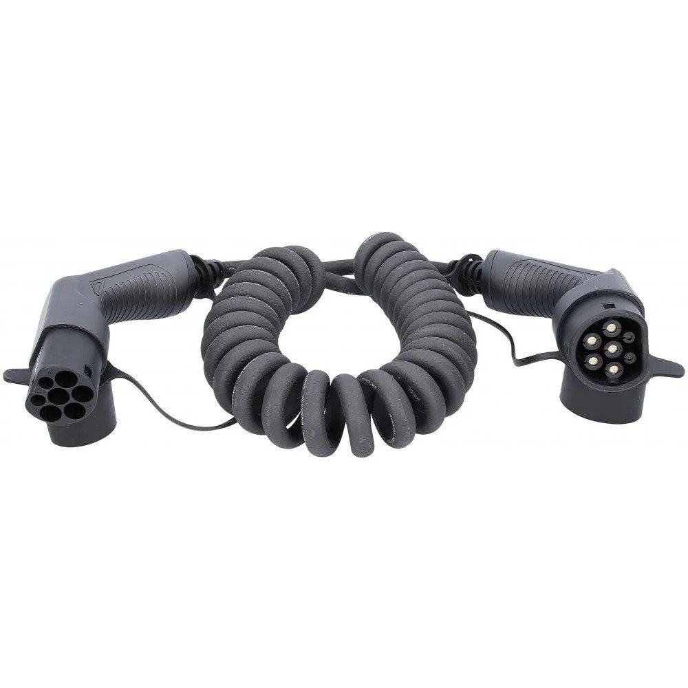 Efuturo Flexible Spiral Charging Cable Type 2 to Type 2, 22kW, 32A, 400V, 5m