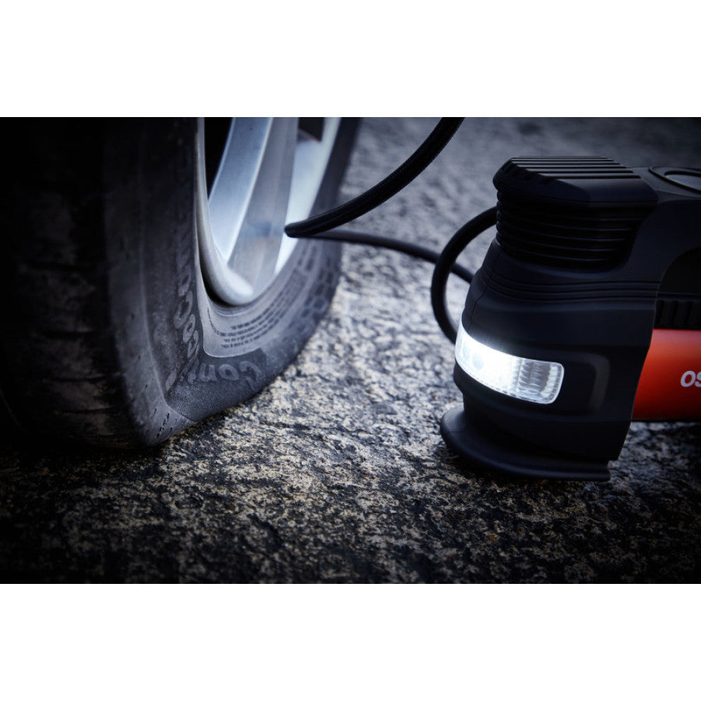 Compresseur pour pneus Osram - Prise auto 12 V avec 3 adaptateurs –