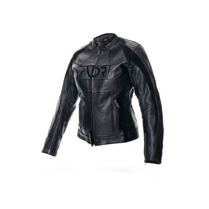 Women Moto Leather Jacket Adrenaline Spirit Lady PPE, Black