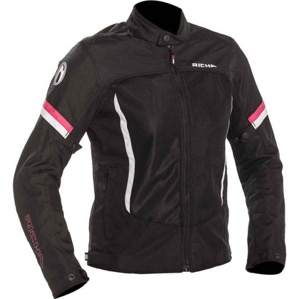 Ženska moto jakna Richa Airbender jakna, crna/ružičasta