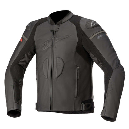 Moto Leather Jacket Alpinestars GP Plus V3 Rideknit, Black
