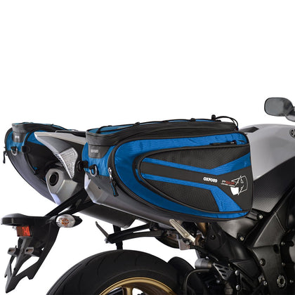 Dobbelt motorcykeltaske Oxford P50R Pananiers, blå